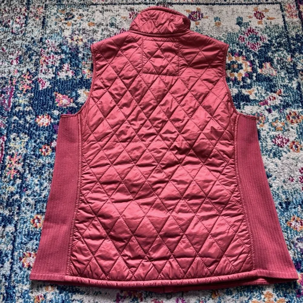 L.L.Bean Women's Orange Fleece-Lined PrimaLoft‎ Vest Size M Reg Outdoors Hiking